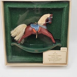 VINTAGE Hallmark Keepsake Ornament Rocking Horse 1983 Original Box 3rd In Series